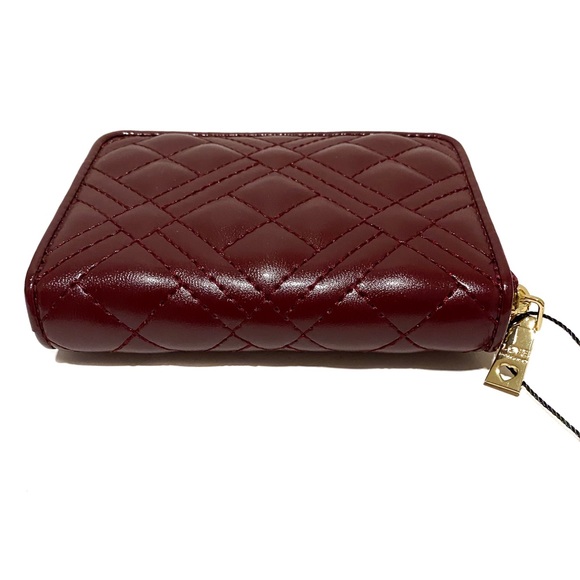 MOSCHINO Love Moschino Burgundy Quilted Gold Logo Wallet NWT - Picture 6 of 14